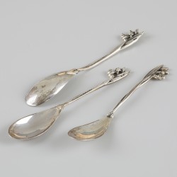 12-delige set mokkalepels zilver.
