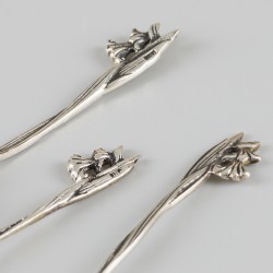 12-delige set mokkalepels zilver.