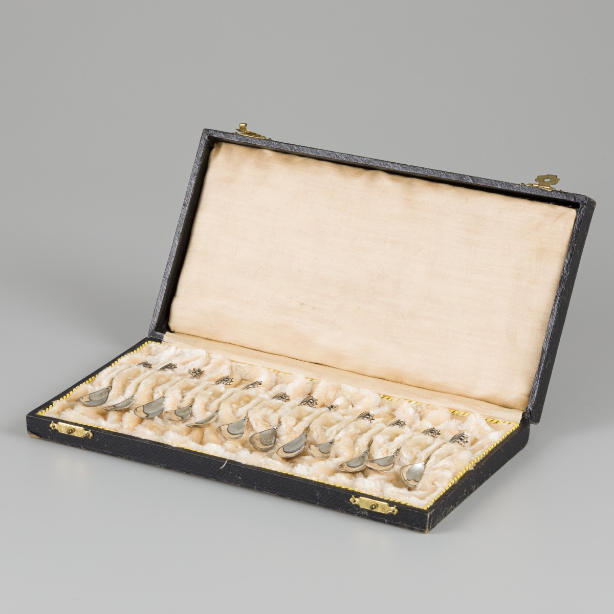 12-delige set mokkalepels zilver.