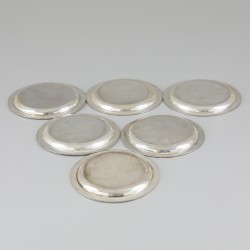 6-delige set onderzetters zilver.