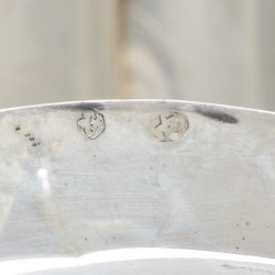 6-delige set bordjes zilver.