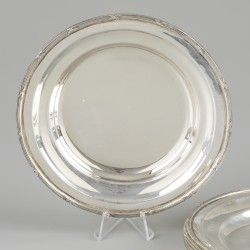 6-delige set bordjes zilver.