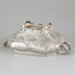 Terrine / dekschaal zilver.