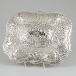 Terrine / dekschaal zilver.