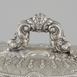 Terrine / dekschaal zilver.