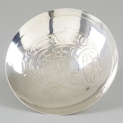 Presenteerschaal op voet zilver.