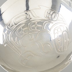 Presenteerschaal op voet zilver.