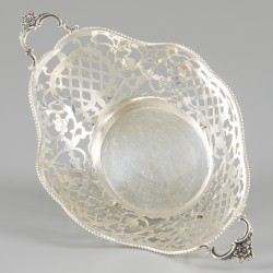 Bonbonmandje zilver.