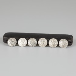 6-delige set knopen zilver.