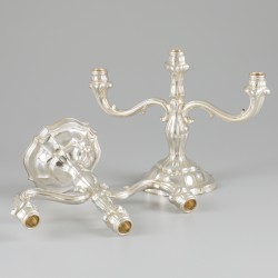2-delige set kandelabers zilver.