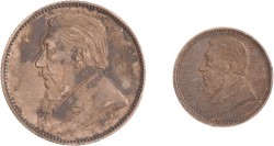 South Africa. Z.A.R. Lot (2) 1 Shilling and 3 Pence. 1892.