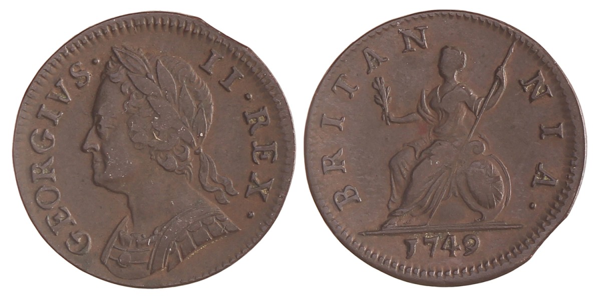Great Britain. George II. Farthing. 1749.