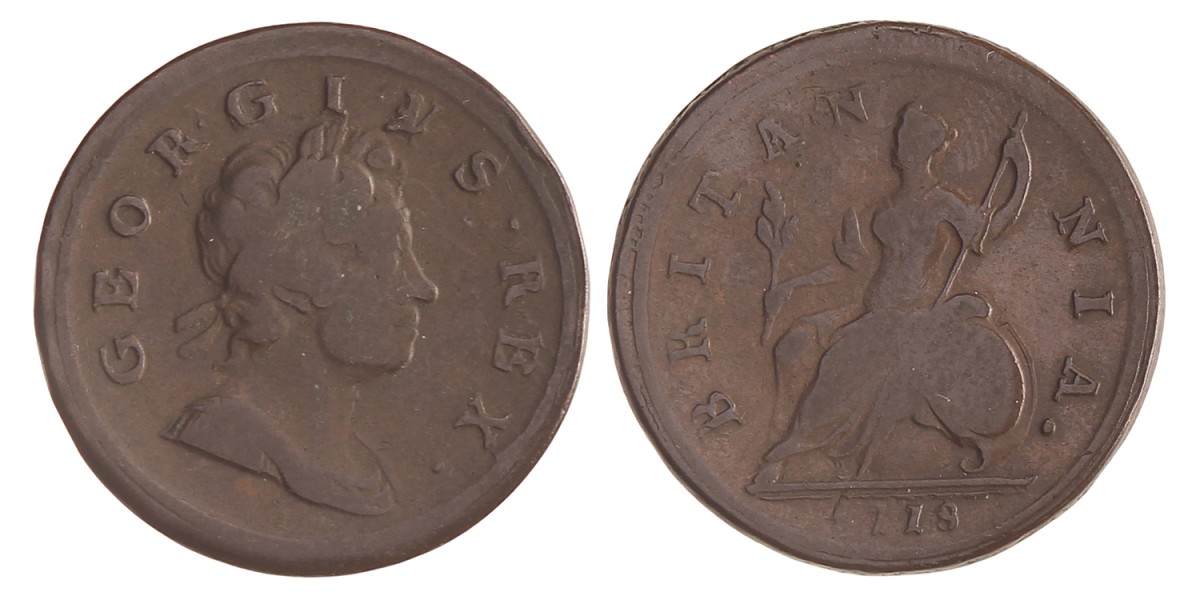 Great Britain. George I. Halfpenny. 1718.