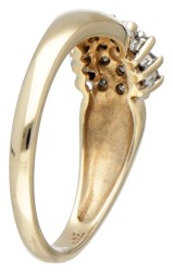 14 kt. Geelgouden rozet ring bezet met ca. 0.19 ct. diamant.