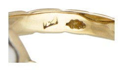 Vintage 14 kt. geelgouden rozet ring in Georgische stijl bezet met diamant in zilver.