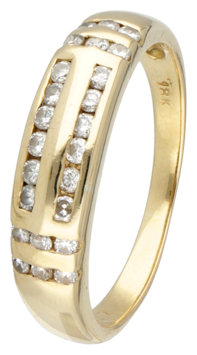 18 kt. Geelgouden ring bezet met ca. 0.24 ct. diamant.