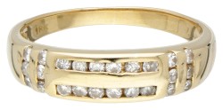 18 kt. Geelgouden ring bezet met ca. 0.24 ct. diamant.
