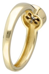 14 kt. Geelgouden rozet ring bezet met ca. 0.10 ct. diamant.