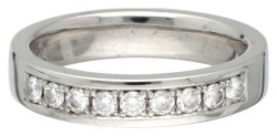 14 kt. Witgouden rivière ring bezet met ca. 0.27 ct. diamant.