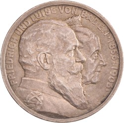 German states. Baden. Friedrich. 5 Mark - 50th wedding anniversary. 1906.
