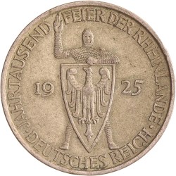 Germany. Weimar republic. 5 Mark - 1000th anniversary of the Rhineland. 1925 A.