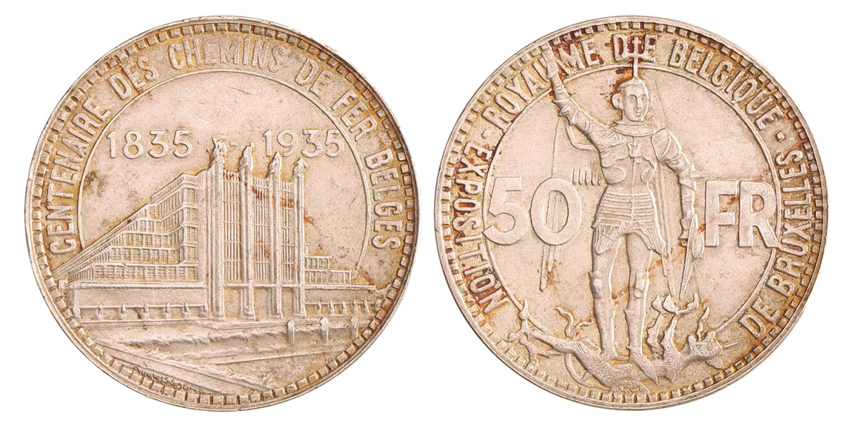 Belgium. Leopold III. 50 Francs. 1935.