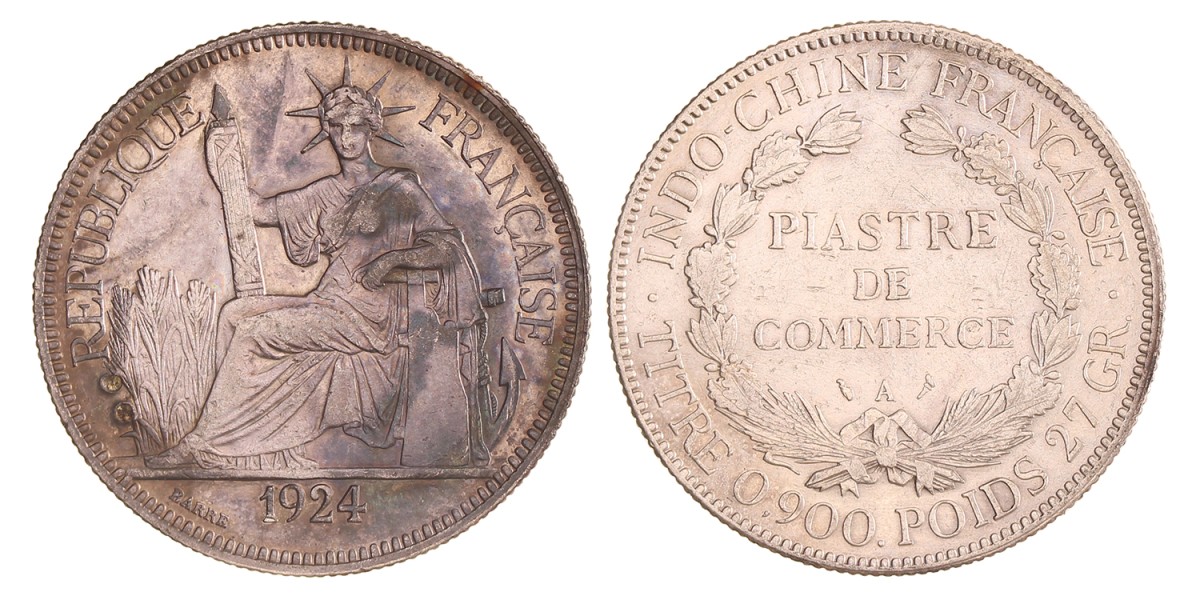 French Indochina. Piastre. 1924 A.
