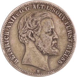 German states. Reuss - Older line. Heinrich XXII. 2 Mark. 1877 B.