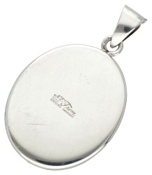 Sterling zilveren hanger bezet met nefriet jade door Deense designer Niels Erik From.