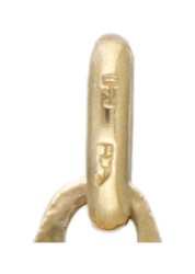 Vintage 18 kt. geelgouden "plus qu'hier, moins que demain" hanger door A. Augis.