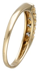 14 kt. Geelgouden rivière ring bezet met ca. 0.25 ct. diamant.