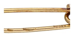 14 kt. Geelgouden / sterling zilveren broche bezet met roos geslepen diamanten.