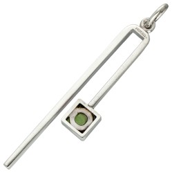Sterling zilveren hanger met jade door Deense designer Niels Erik From.