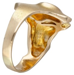 14 kt. Geelgouden 'Geysir' ring gecombineerd met platina, door Björn Weckström voor Lapponia.