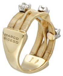 Marco Bicego 18 kt. geelgouden ring bezet met ca. 0.15 ct. diamant.