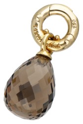 Tirisi Moda 18 kt. geelgouden bedelhanger met gefacetteerde rookkwarts.