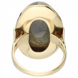 Geelgouden vintage ring, met labradoriet - 14 kt.