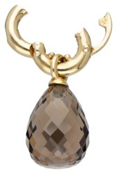 Tirisi Moda 18 kt. geelgouden bedelhanger met gefacetteerde rookkwarts.