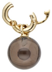 Tirisi Moda 18 kt. geelgouden bedel-bolhanger met rookkwarts.