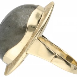 Geelgouden vintage ring, met labradoriet - 14 kt.