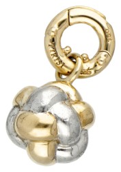 Tirisi Moda 18 kt. geelgouden / sterling zilveren knoop-bedelhanger.
