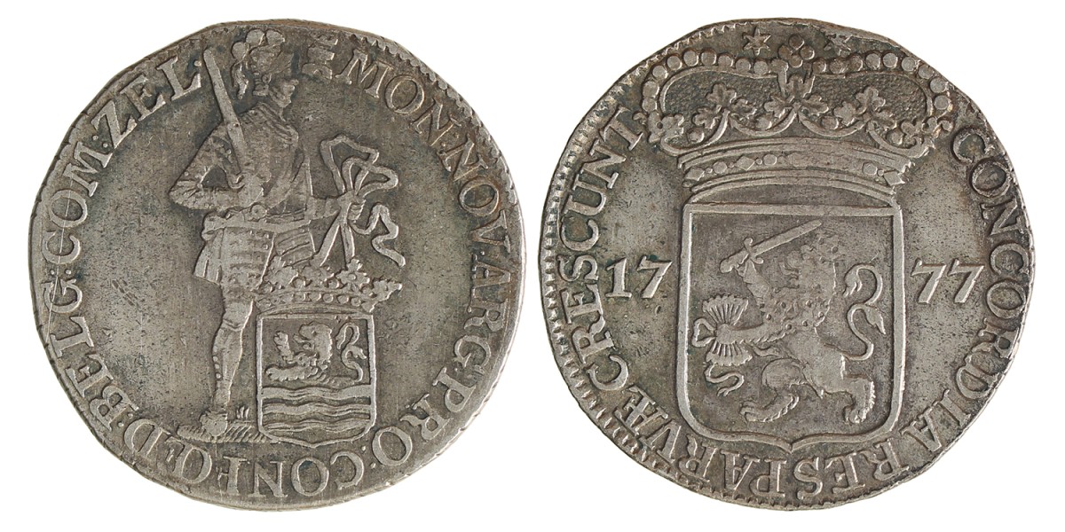Zilveren dukaat. Zeeland. 1777. Zeer Fraai.