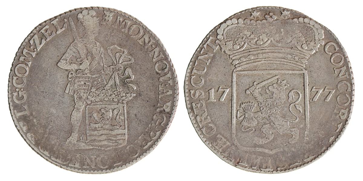 Zilveren dukaat. Zeeland. 1777. Zeer Fraai.