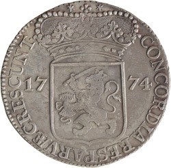 Zilveren dukaat. Zeeland. 1774. Zeer Fraai +.