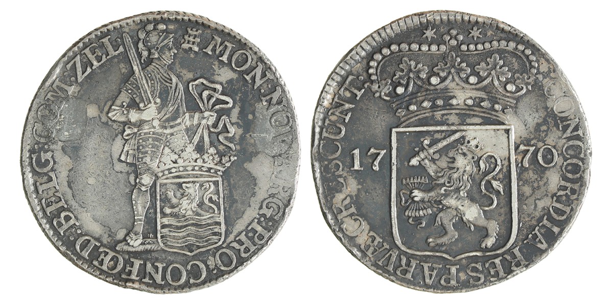 Zilveren dukaat. Zeeland. 1770. Zeer Fraai / Prachtig.