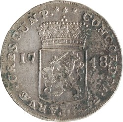 Zilveren dukaat. Zeeland. 1748. Prachtig.