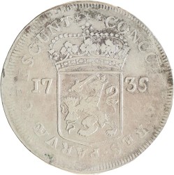 Zilveren dukaat. Zeeland. 1735. Zeer Fraai.