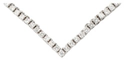 18 kt. Witgouden entourage collier bezet met ca. 8.75 ct. diamant.