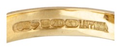 18 kt. Geelgouden 'Diamond city' ring bezet met ca. 0.15 ct. diamant door Björn Weckström voor Lapponia.
