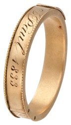 Vroeg 19e-eeuwse 18 kt. roségouden souvenir ring uit 1833.